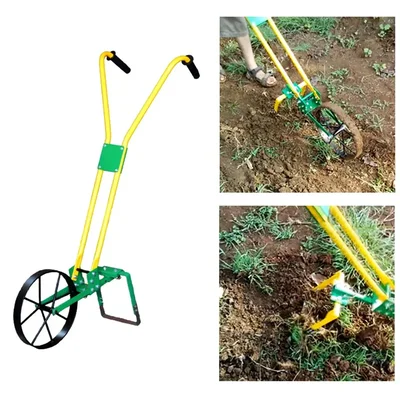 Heavy Duty Manual Wheel Hoe with 8 Inch Weeder Attachment